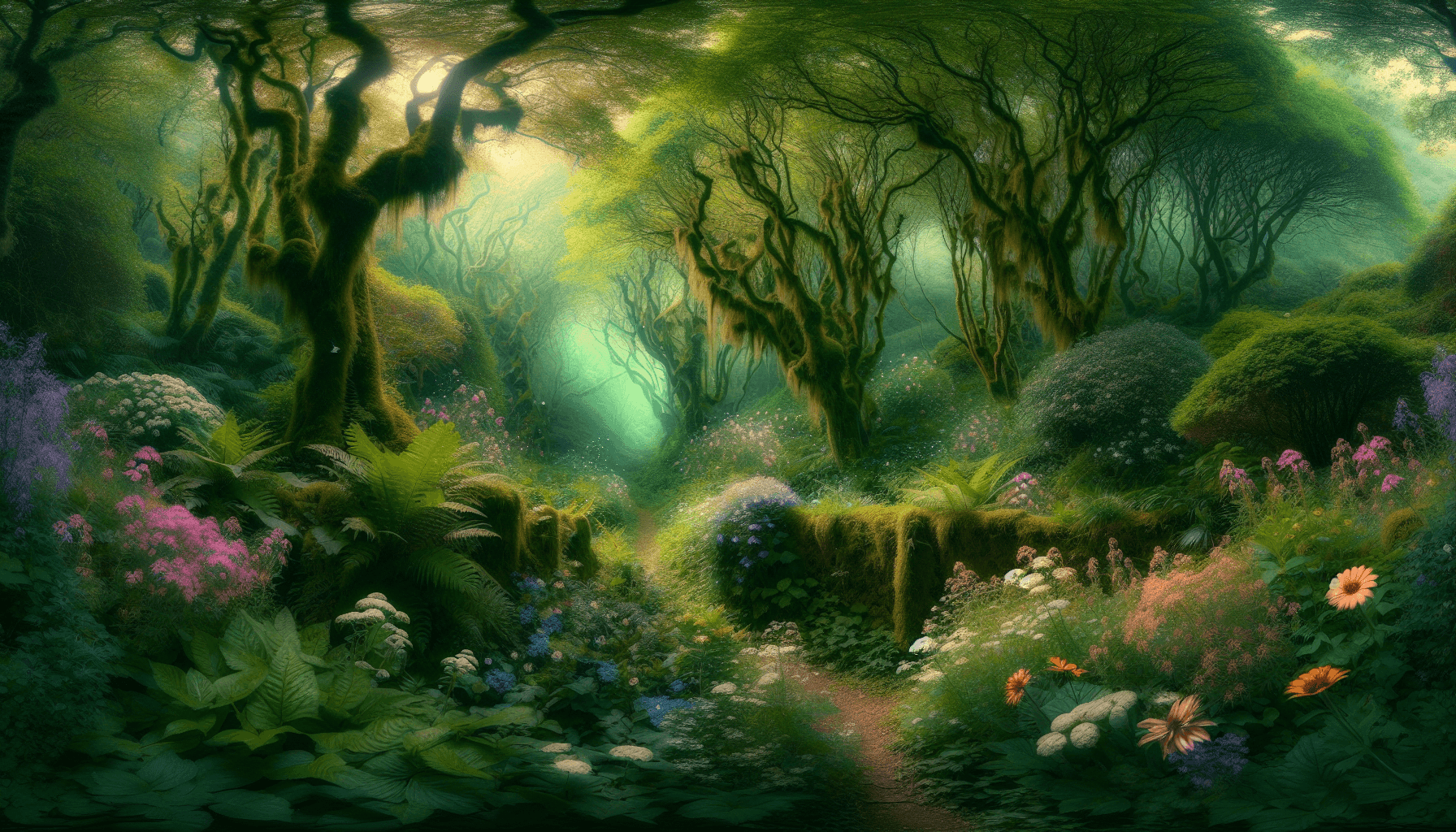 Enchanted forest setting